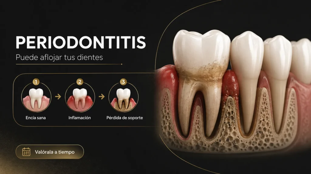Tienes un diente flojo Entiende qué es periodontitis dental y cómo puede afectar su soporte - Dra Carolina Gil -2
