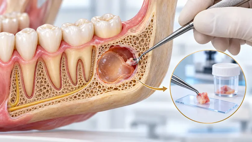 Biopsia de quiste en la mandíbula – Dra. Carolina Gil, cirujana oral y maxilofacial en Bogotá, Colombia